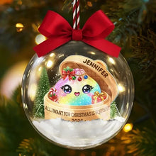 Load image into Gallery viewer, Personalized Acrylic Snow Globe Ornament Rainbow Dumpling Gift for Christmas
