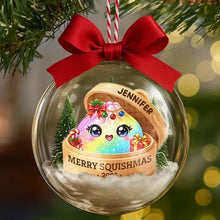 Load image into Gallery viewer, Personalized Acrylic Snow Globe Ornament Rainbow Dumpling Gift for Christmas
