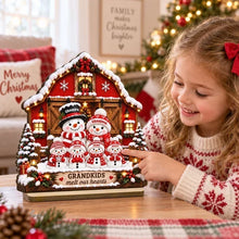 Load image into Gallery viewer, Personalized Wooden Plaque with Snowman for Grandparents | Christmas Gift
