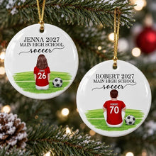 Load image into Gallery viewer, Personalized Ceramic Soccer Ornament Gift for Player | Custom Name

