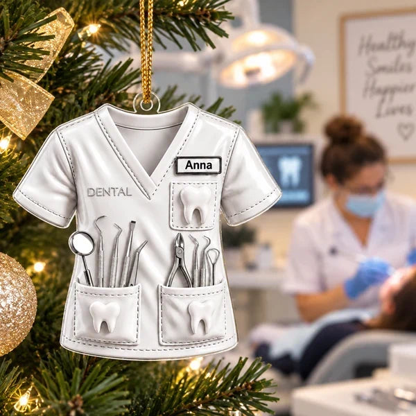 Personalized Dentist Uniform Acrylic Ornament Gift for Wife, Daughter, Friend