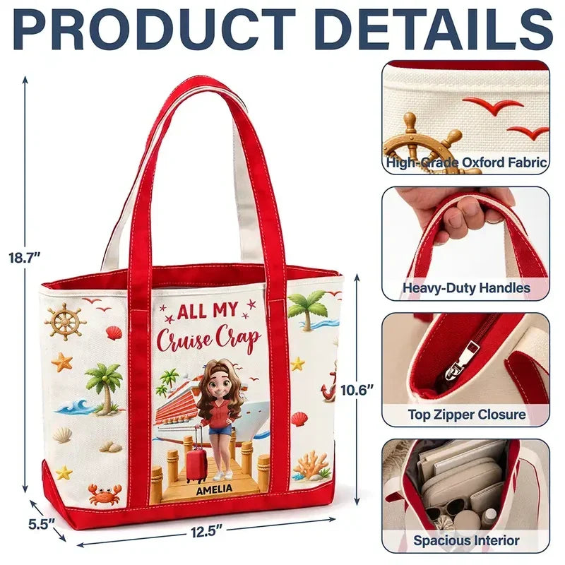 Personalized Tote Bag for Women with Fun Cruise Design