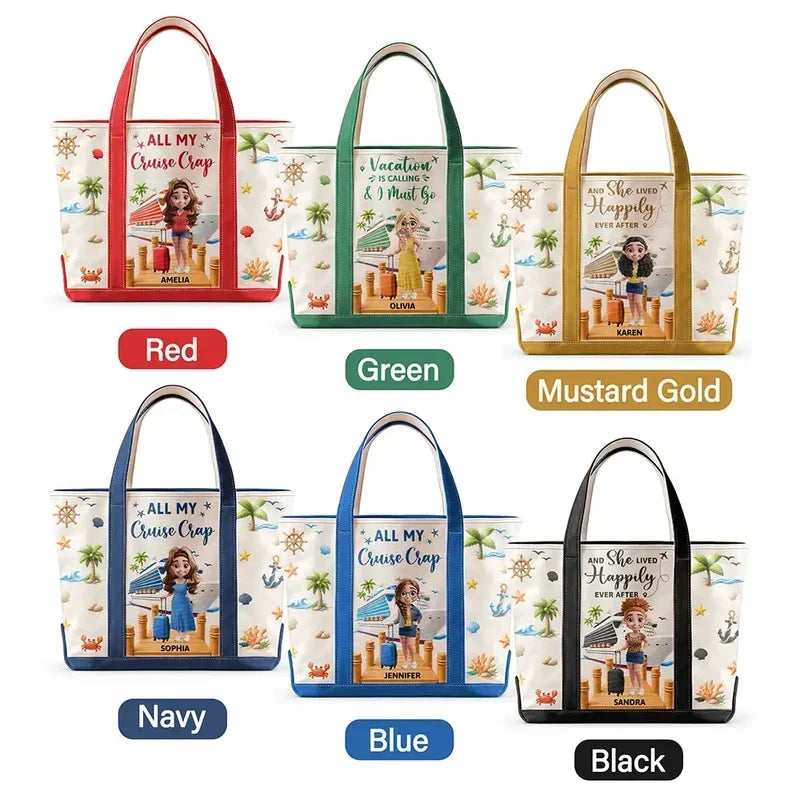 Personalized Tote Bag for Women with Fun Cruise Design