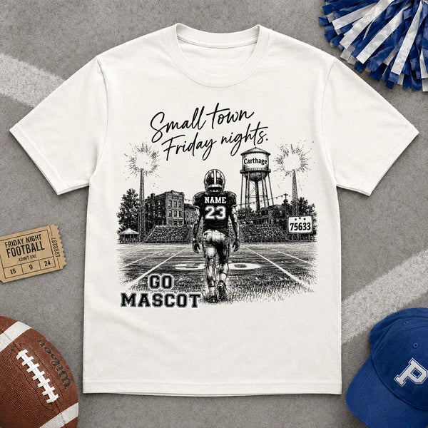 Personalized Classic Tee Hometown Football Gift for Fans