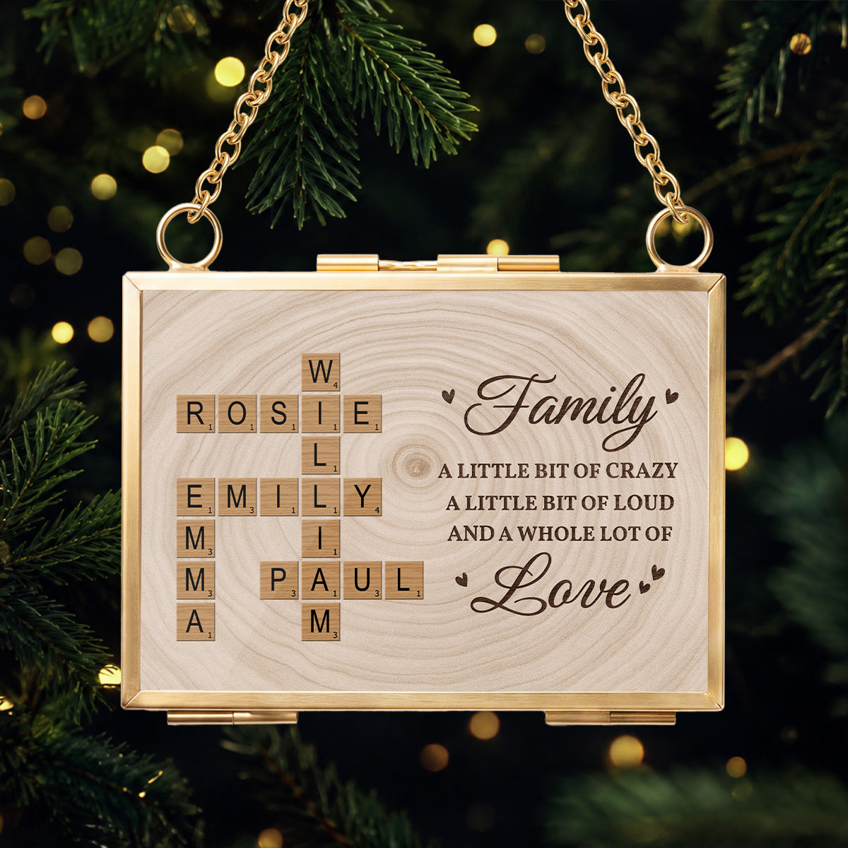 Personalized Hanging Photo Frame Ornament Gift for Mom & Dad