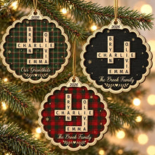 Load image into Gallery viewer, Personalized 2-Layer Wooden Ornament Family Crossword Gift for Grandparents
