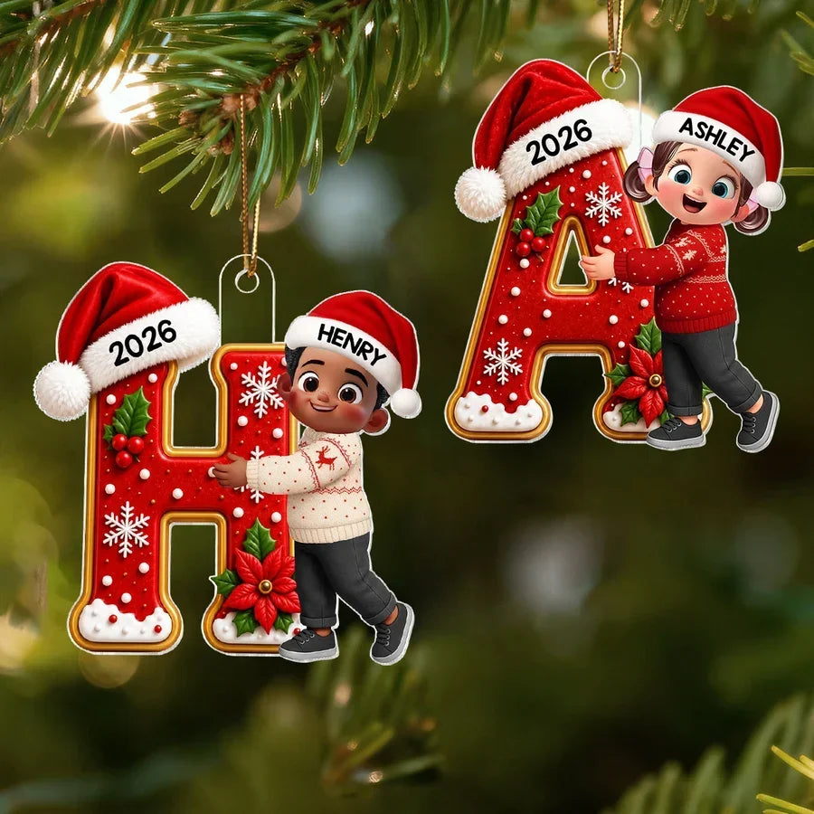 Personalized Acrylic Ornament Custom Gift for Granddaughter Christmas
