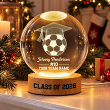 Load image into Gallery viewer, Personalized Globe Lamp Gift for Soccer Senior Graduate
