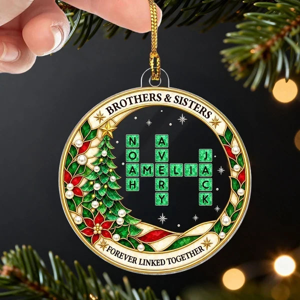 Personalized Acrylic Sibling Ornament Holiday Gift for Christmas