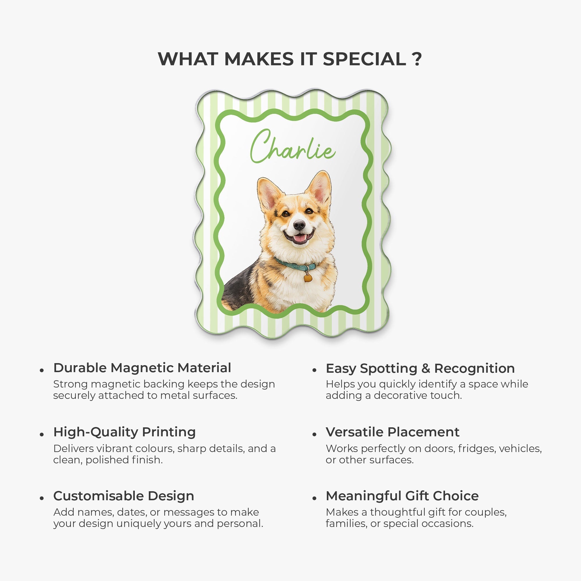 Personalized Acrylic Magnet Watercolor Pet Portrait Gift for Pet Owners