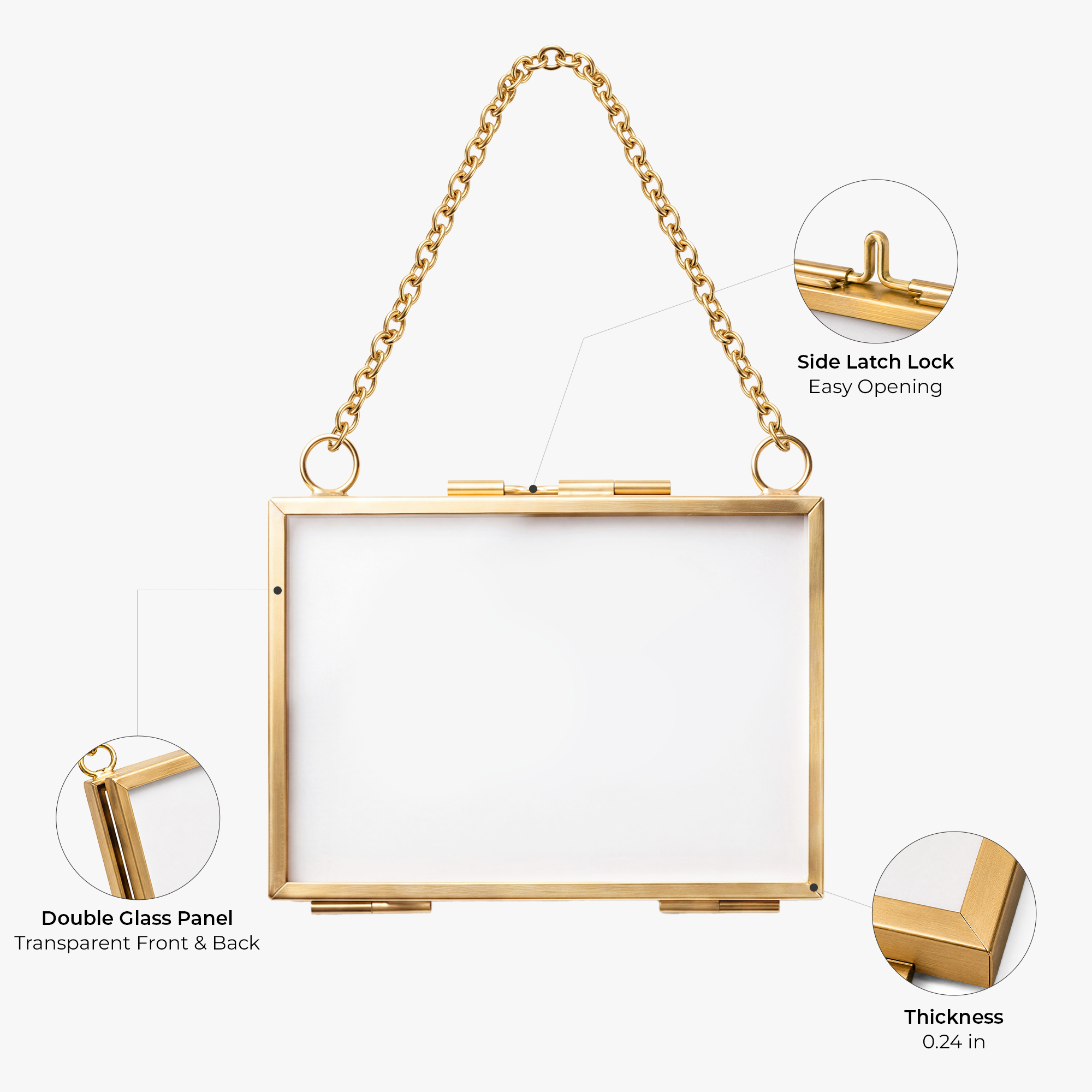 Personalized Hanging Photo Frame Ornament Gift for Mom & Dad