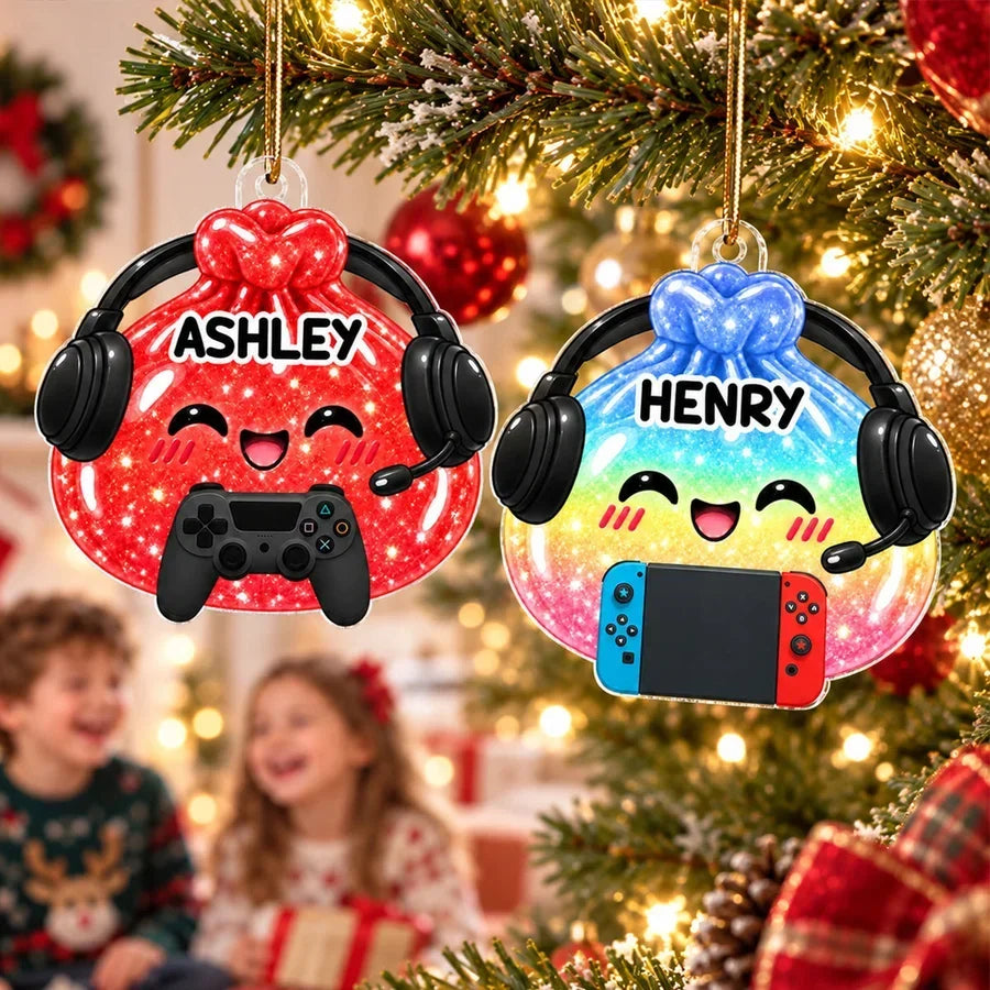 Personalized Gamer Acrylic Ornament Cute Christmas Gift for Kids
