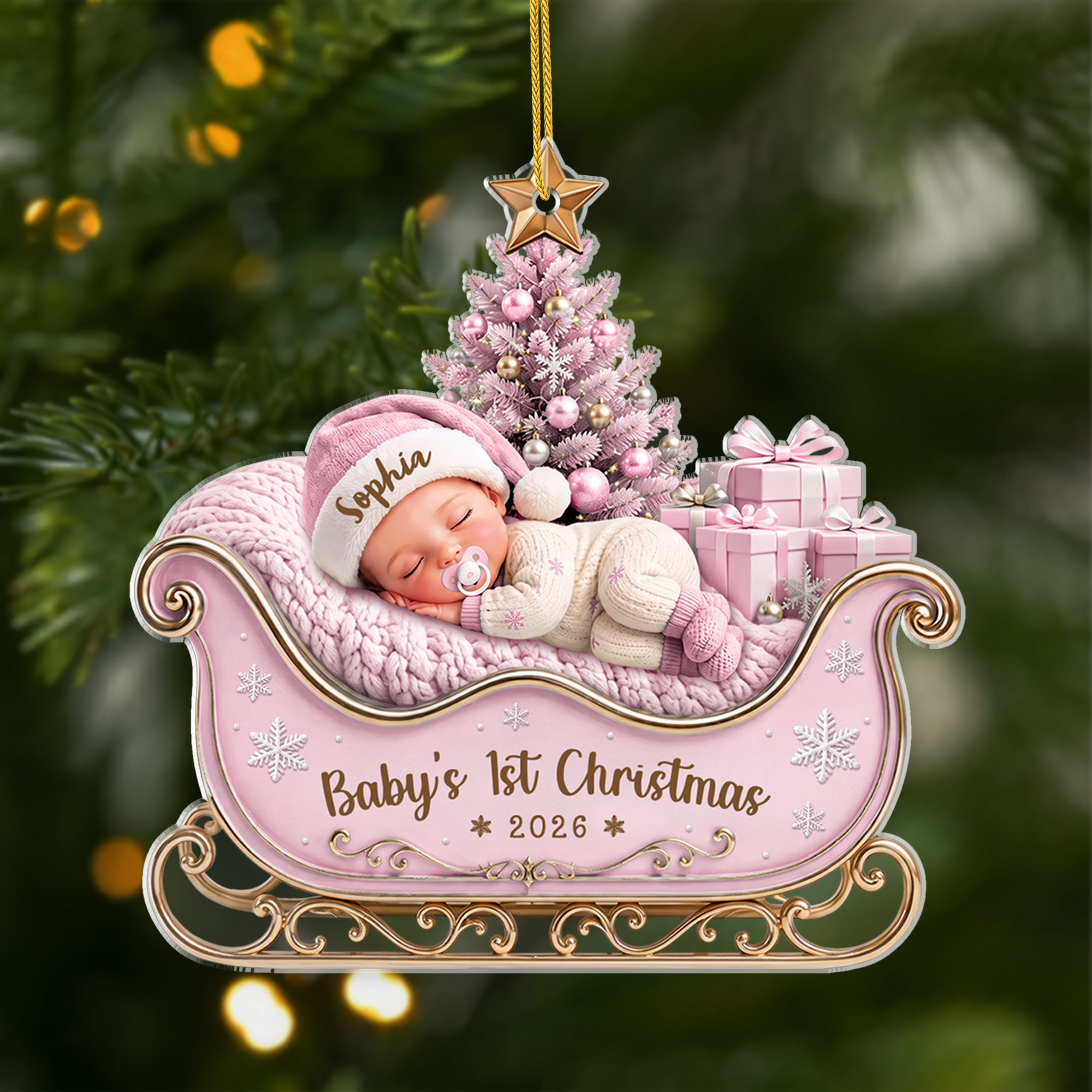Personalized Baby's First Christmas Acrylic Ornament Gift