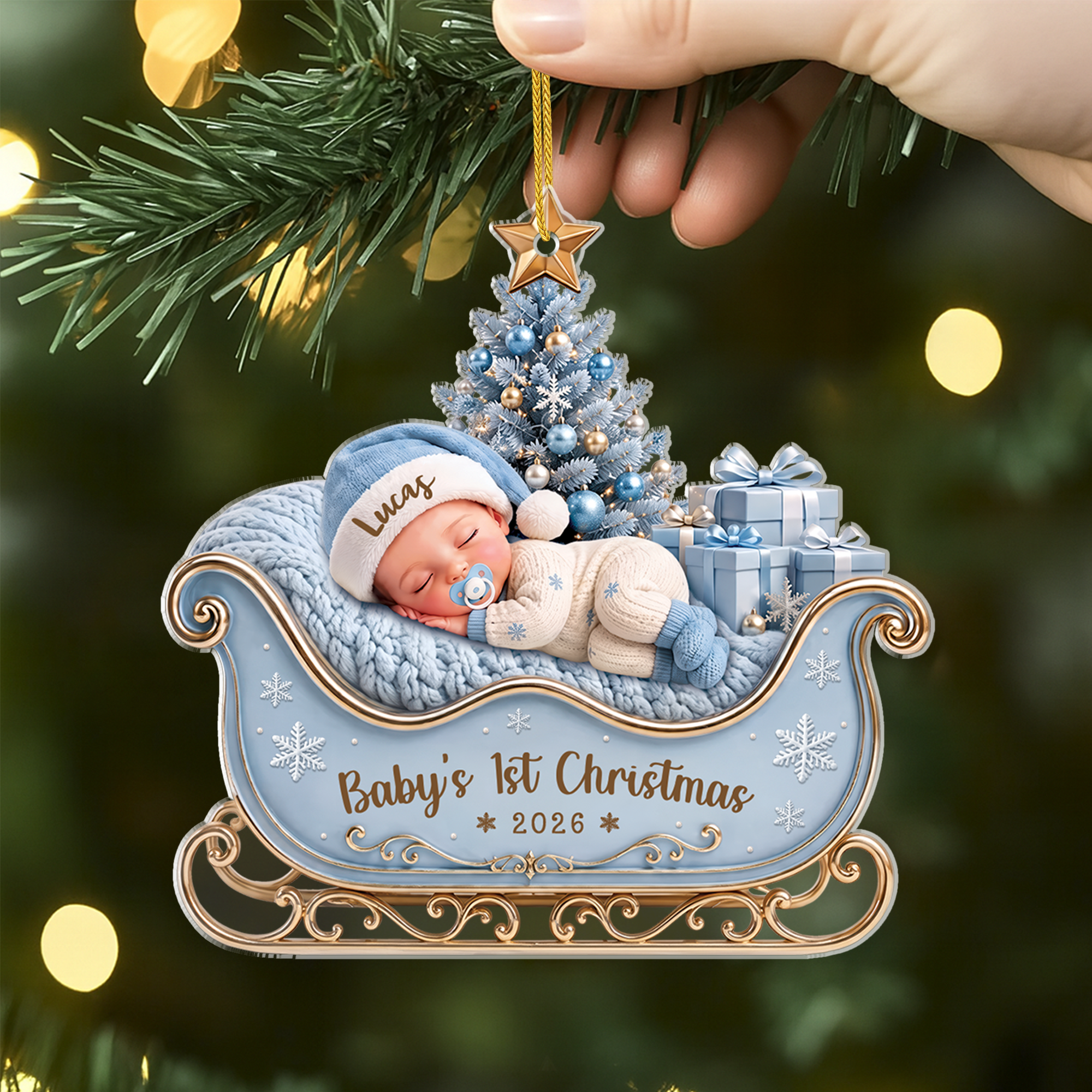 Personalized Baby's First Christmas Acrylic Ornament Gift