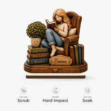 Load image into Gallery viewer, Personalized 2-Layer Wooden Plaque for Book Lovers Gift for Her
