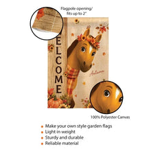 Load image into Gallery viewer, Personalized Garden Flag with Horses Fall Gift for Equestrians
