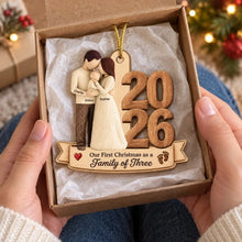 Load image into Gallery viewer, Personalized Wooden Christmas Ornament New Parents Gift 2023
