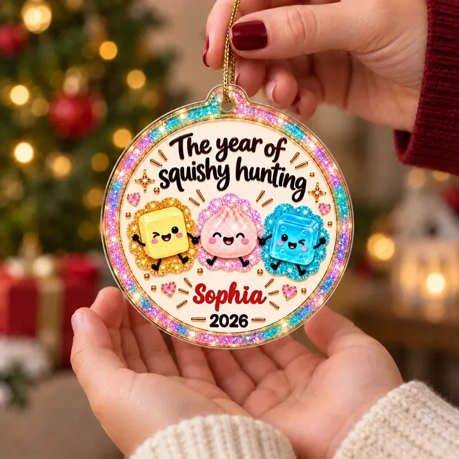 Personalized Acrylic Christmas Ornament Colorful Design Gift for Kids