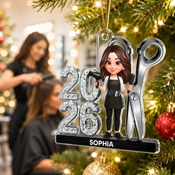 Personalized Acrylic Ornament for Hairdressers Creative Gift