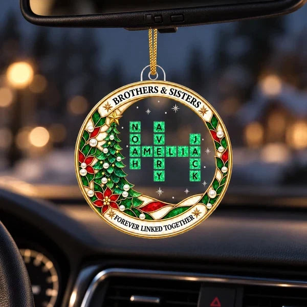 Personalized Acrylic Sibling Ornament Holiday Gift for Christmas