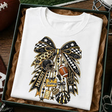Load image into Gallery viewer, Personalized Classic Tee with Football Charm Bow Gift for Sports Fans
