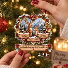 Load image into Gallery viewer, Personalized Acrylic Christmas Ornament Deer Couple Gift
