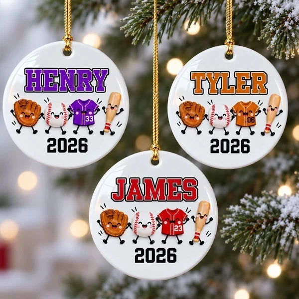 Personalized Baseball Ceramic Ornament Custom Gift for Fans