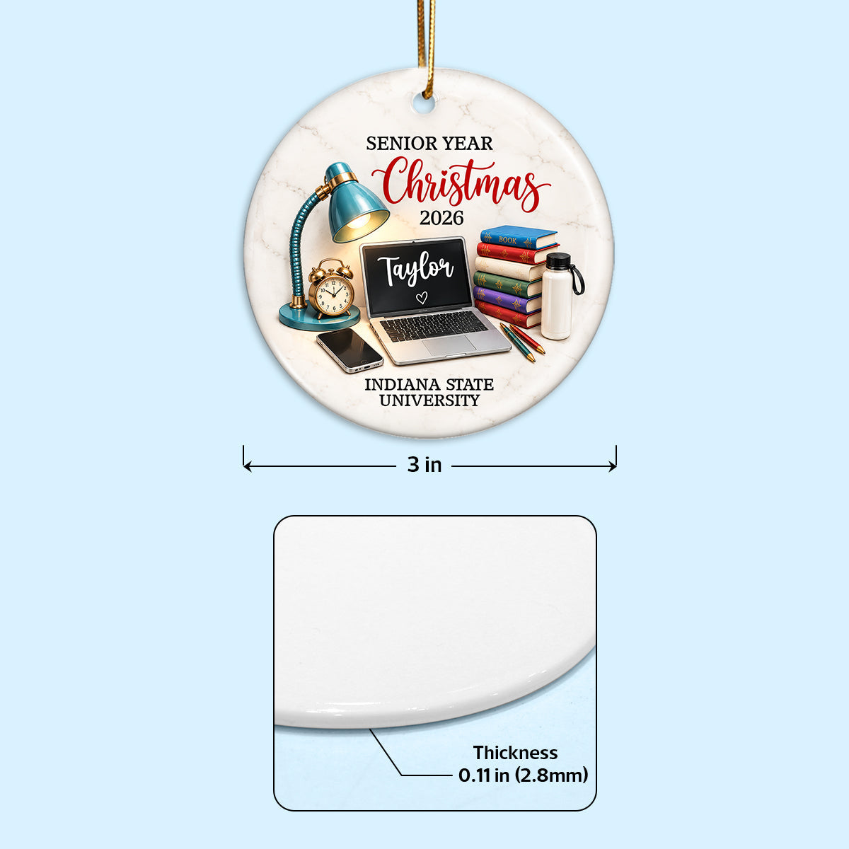 Personalized Graduation Ceramic Ornament Unique Gift for Student