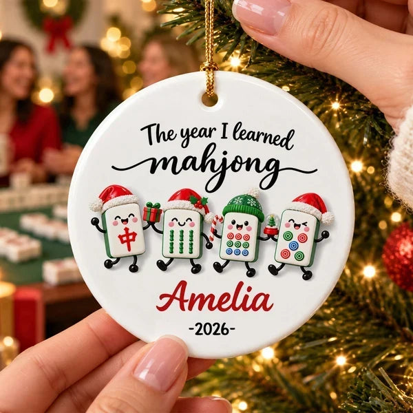 Personalized Mahjong Ornament Custom Name Gift for Players