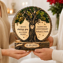 Load image into Gallery viewer, Personalized 2-Layer Wooden Plaque Custom Couple Tree Gift for Anniversary
