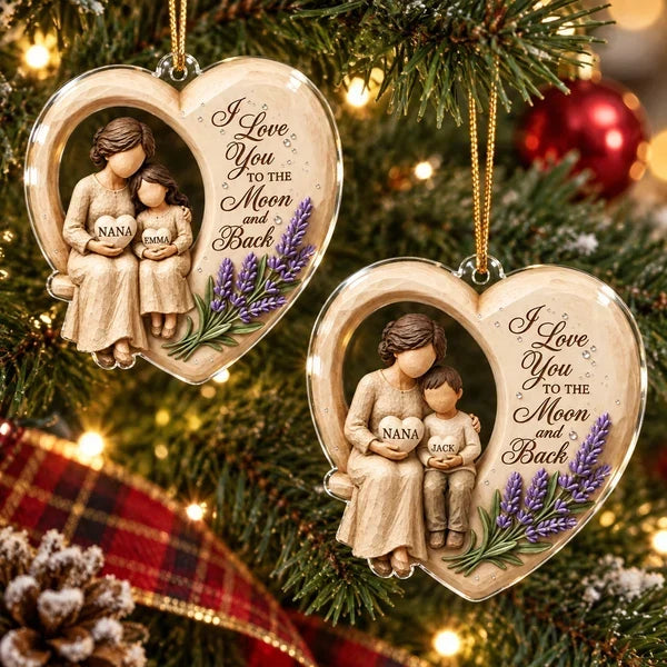 Personalized Acrylic Ornament Grandma Gift Love You to Moon