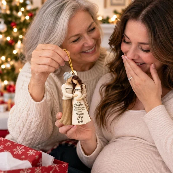 Personalized Wooden Ornament Mom-to-Be Heartwarming Gift