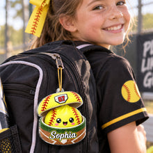 Load image into Gallery viewer, Personalized Softball Acrylic Ornament Cute Yellow Gift for Daughter and Son

