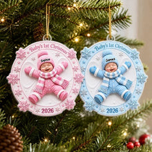 Load image into Gallery viewer, Personalized Baby Snow Angel Ornament Custom Name Unique Gift for New Parents
