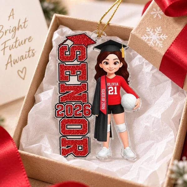 Personalized Graduation Ornament Colorful Senior Volleyball Gift for Daughter