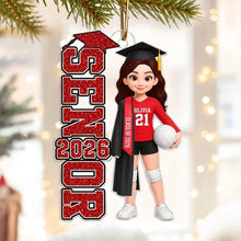 Load image into Gallery viewer, Personalized Graduation Ornament Colorful Senior Volleyball Gift for Daughter
