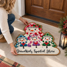 Load image into Gallery viewer, Personalized Snowman Shaped Doormat Gift for Grandma Christmas Decor
