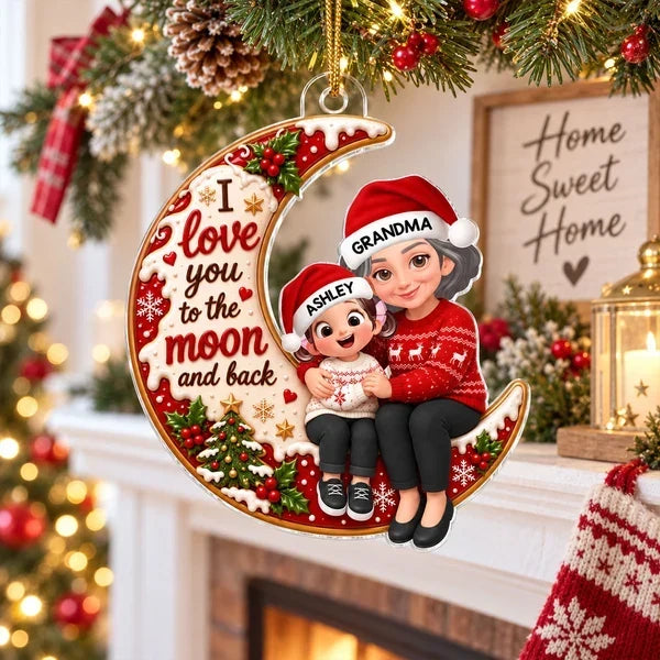 Personalized Acrylic Ornament for Grandma with Grandchild Custom Gift