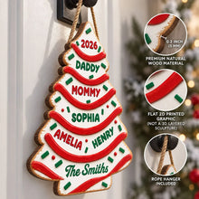 Load image into Gallery viewer, Personalized Wooden Christmas Tree Sign Custom Family Decor Gift
