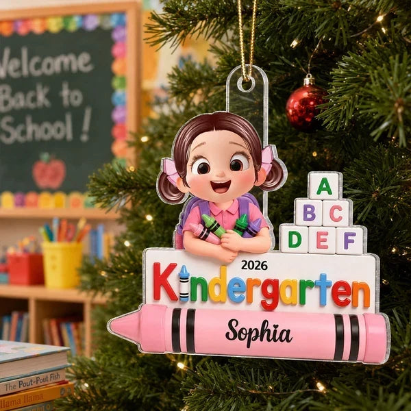 Personalized Acrylic Ornament Colorful Child Crayons Gift for Kids