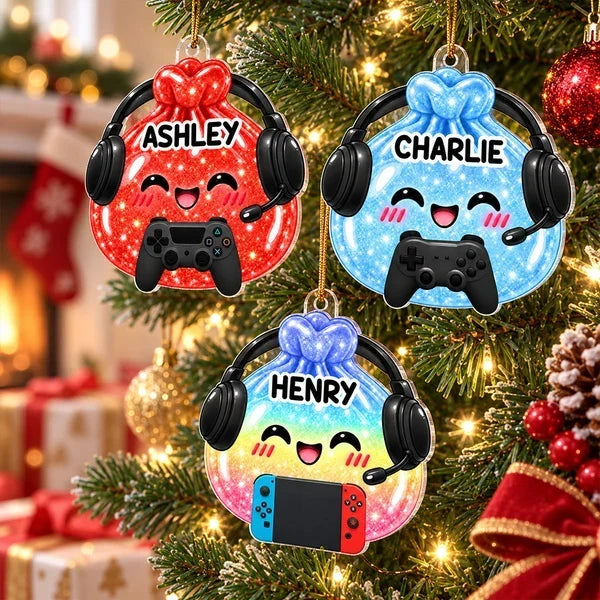 Personalized Gamer Acrylic Ornament Cute Christmas Gift for Kids