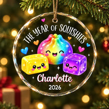 Load image into Gallery viewer, Personalized Glass Crystal Ornament Rainbow Squishies Gift for Kids

