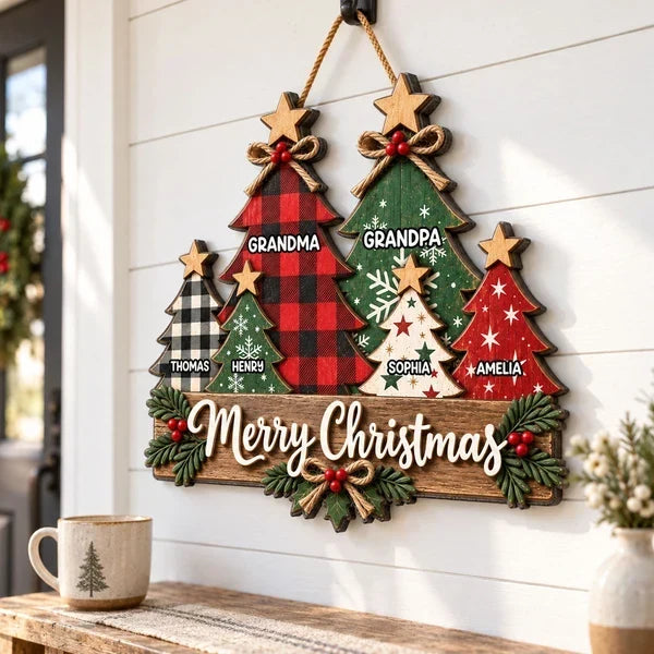 Personalized Wooden Sign for Grandma and Grandpa Christmas Gift