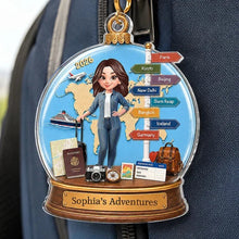 Load image into Gallery viewer, Personalized Acrylic Travel Ornament with World Map Gift for Mom
