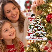 Load image into Gallery viewer, Personalized Acrylic Ornament Snowman Family Gift for Grandkids
