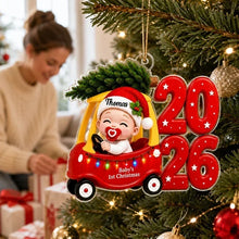 Load image into Gallery viewer, Personalized Baby's First Christmas Acrylic Ornament Keepsake
