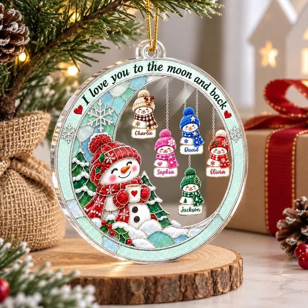 Personalized Acrylic Snowman Ornament Gift for Grandma