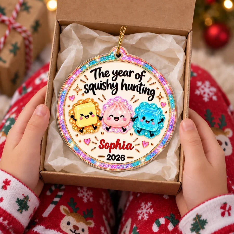 Personalized Acrylic Christmas Ornament Colorful Design Gift for Kids