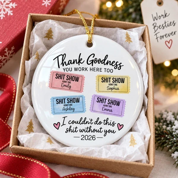 Personalized Ceramic Christmas Ornament Gift for Coworkers