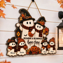 Load image into Gallery viewer, Personalized Wooden Halloween Sign for Grandma &amp; Grandpa's Boo Crew Family Decor
